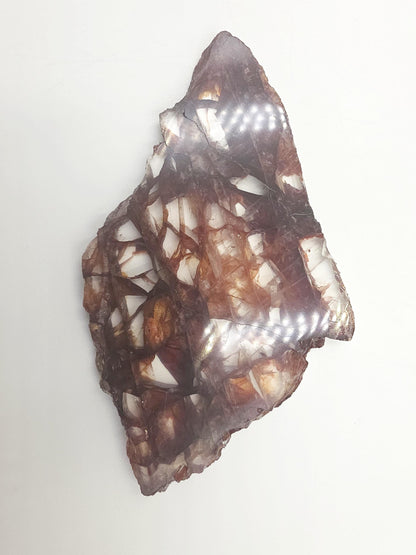 High Grade Fire Quartz Slice Slab – Hematoid Quartz for Grounding, Clarity & Balanced Energy, 295g