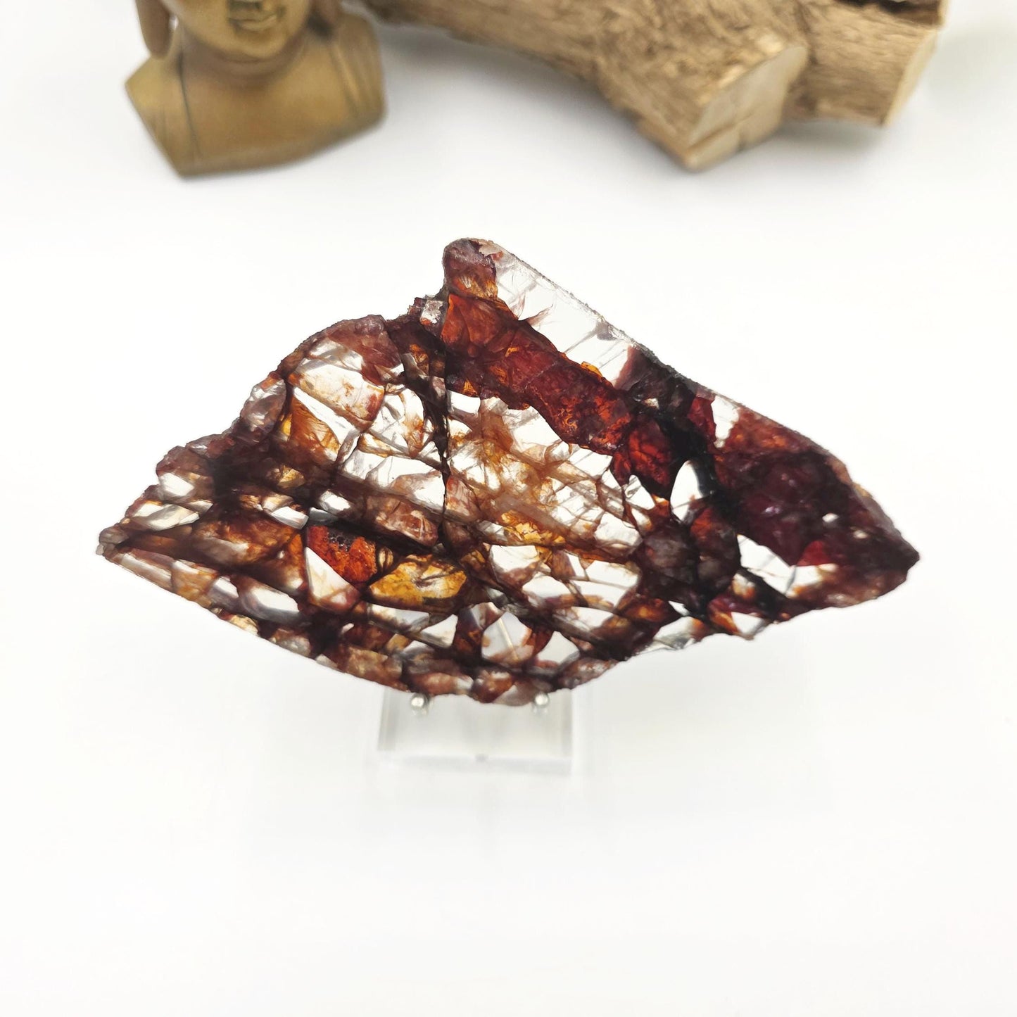 High Grade Fire Quartz Slice Slab – Hematoid Quartz for Grounding, Clarity & Balanced Energy, 295g