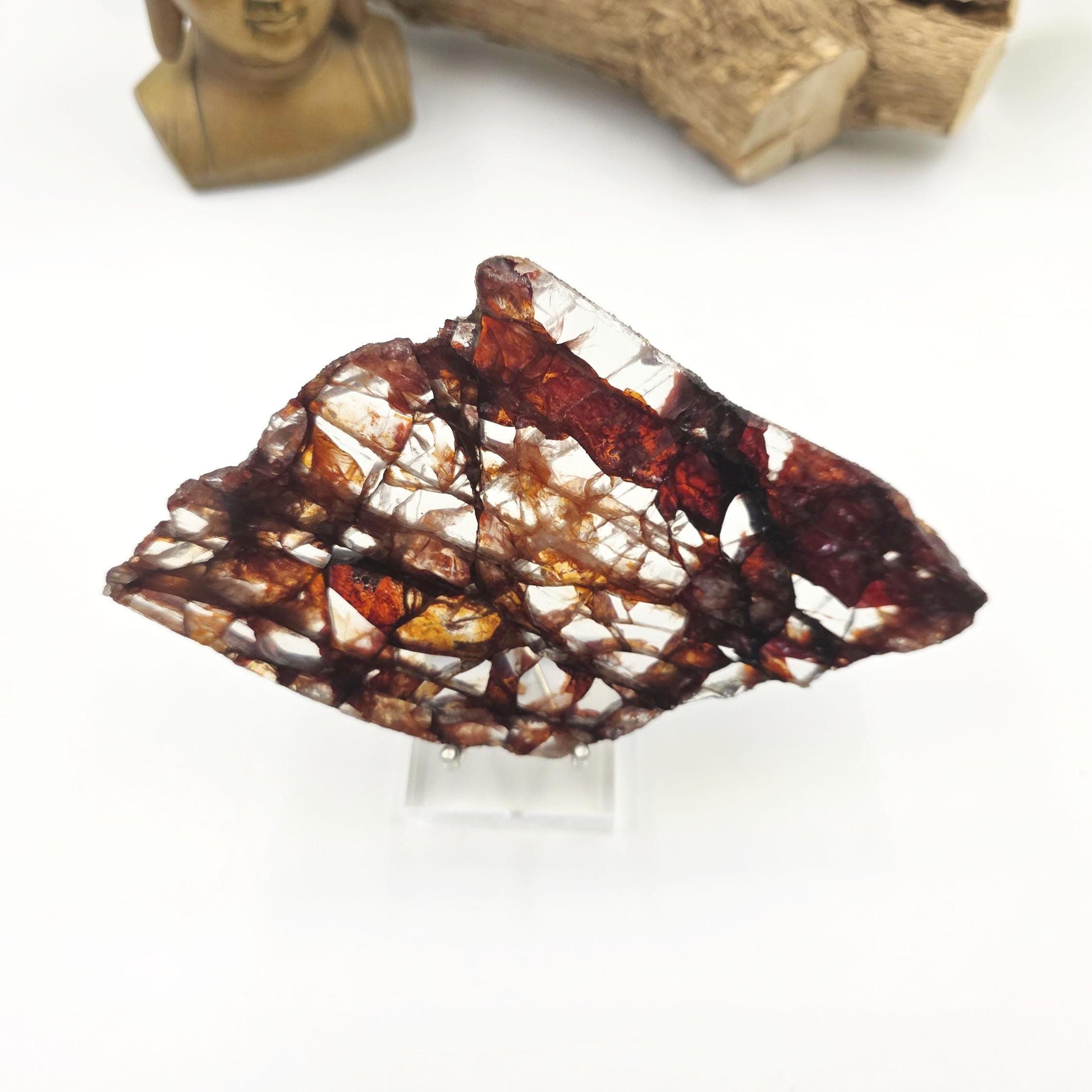 High Grade Fire Quartz Slice Slab – Hematoid Quartz for Grounding, Clarity & Balanced Energy, 295g