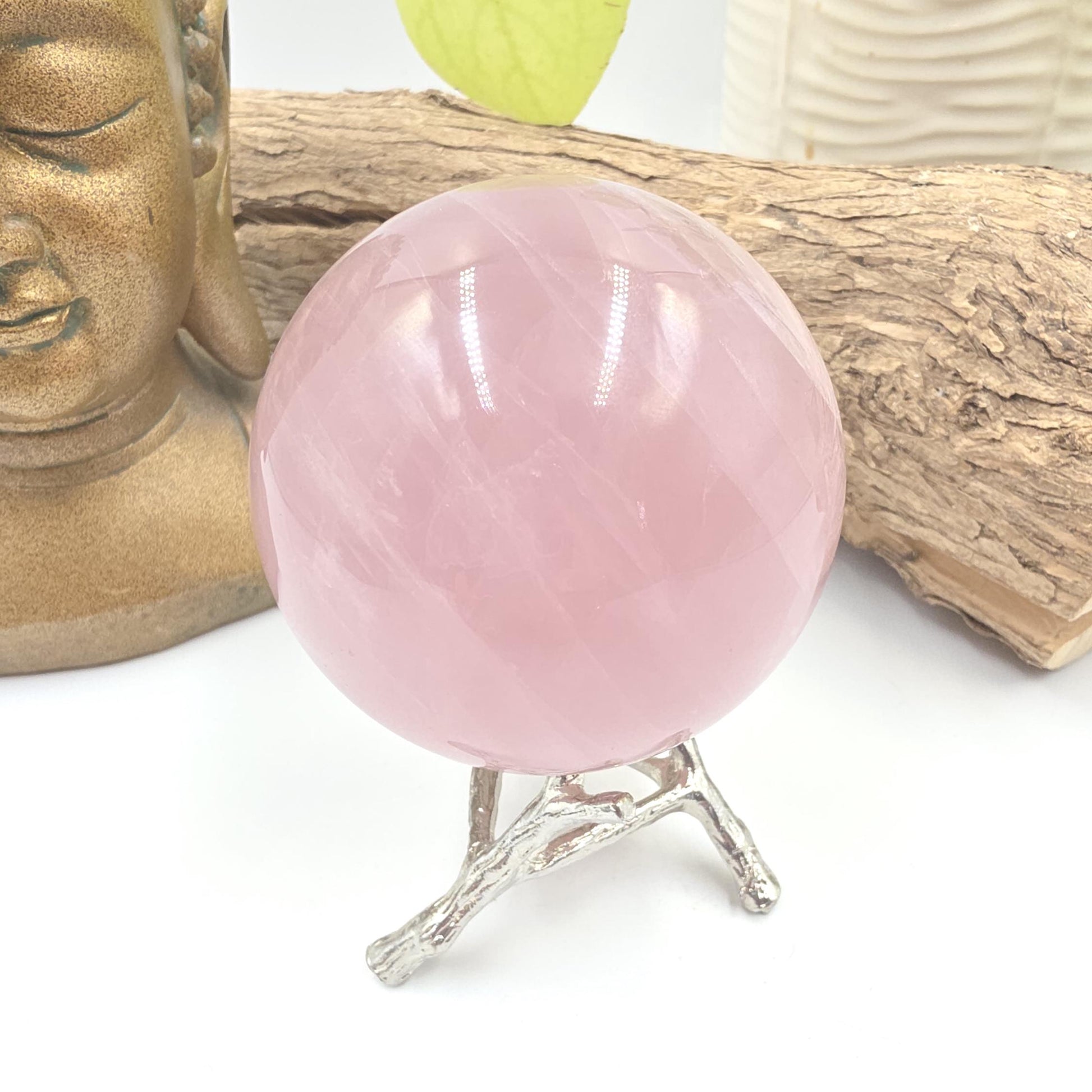 Lavender Rose Quartz Sphere – Self Love, Calm & Soothing Healing Crystal, 67mm