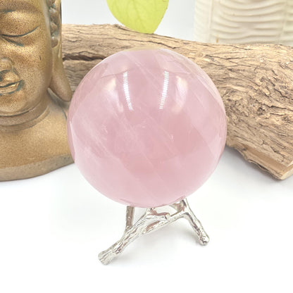 Lavender Rose Quartz Sphere – Self Love, Calm & Soothing Healing Crystal, 67mm