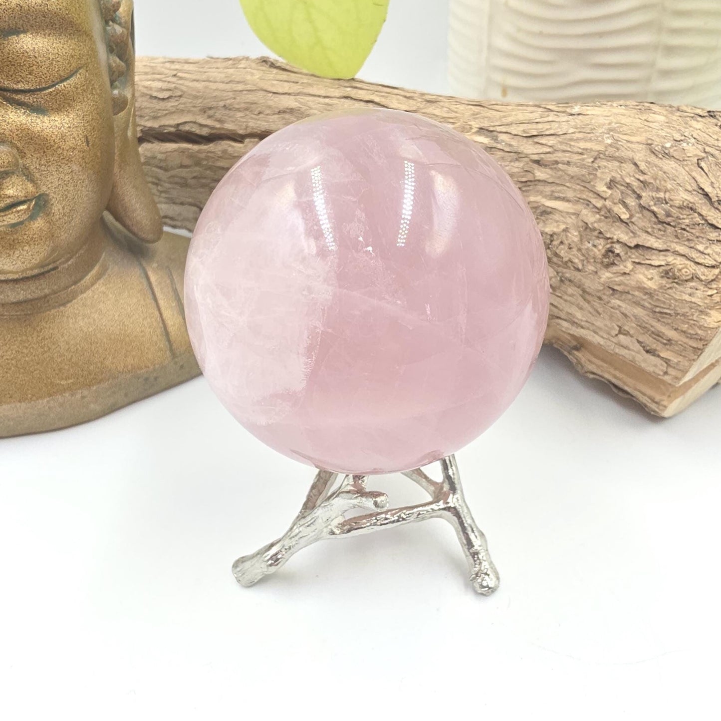Lavender Rose Quartz Sphere – Self Love, Calm & Soothing Healing Crystal, 67mm