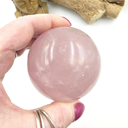 Lavender Rose Quartz Sphere – Self Love, Calm & Soothing Healing Crystal, 67mm