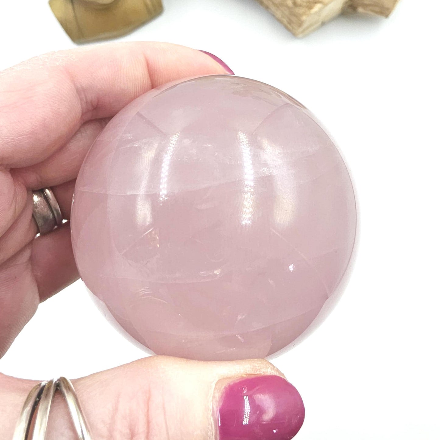 Lavender Rose Quartz Sphere – Self Love, Calm & Soothing Healing Crystal, 67mm