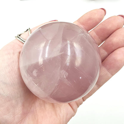 Lavender Rose Quartz Sphere – Self Love, Calm & Soothing Healing Crystal, 67mm