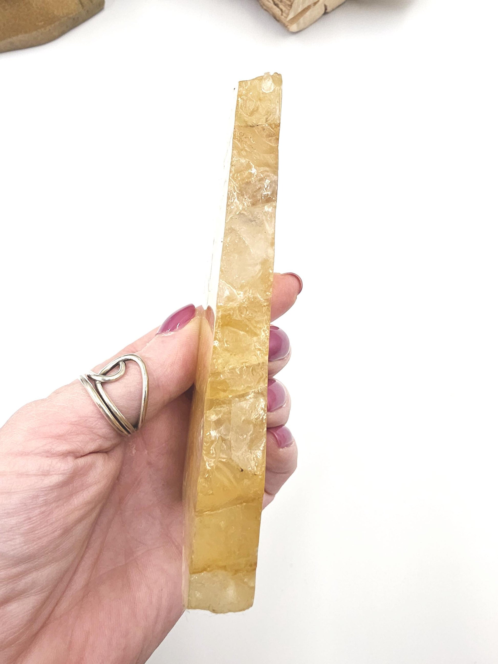 High Grade Golden Healer Slice Slab – Healing, Balance & High Vibrational Quartz Crystal, 290g
