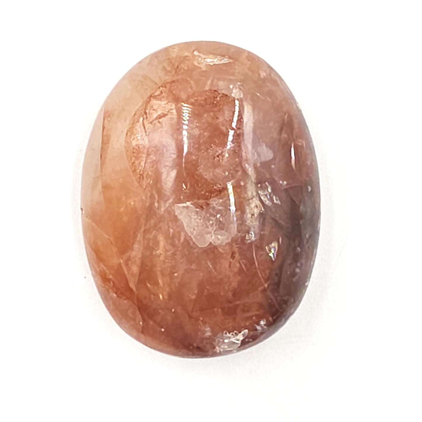 Little Fire Quartz (Hematoid) Palm Stone with rainbows – Strength, Confidence & Root Chakra Energy Crystal, 40g