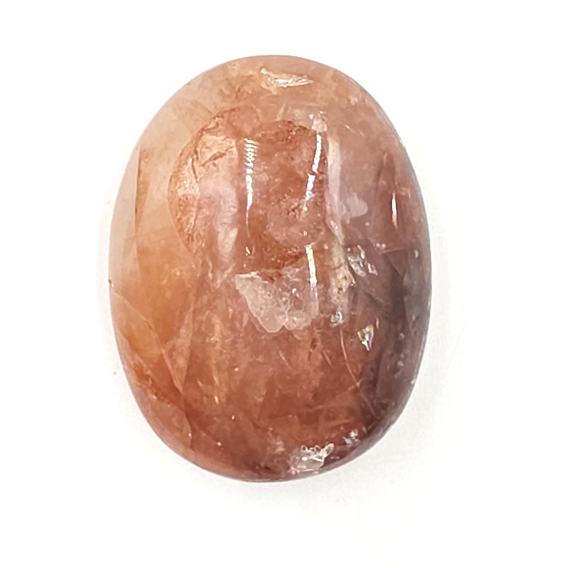 Little Fire Quartz (Hematoid) Palm Stone with rainbows – Strength, Confidence & Root Chakra Energy Crystal, 40g