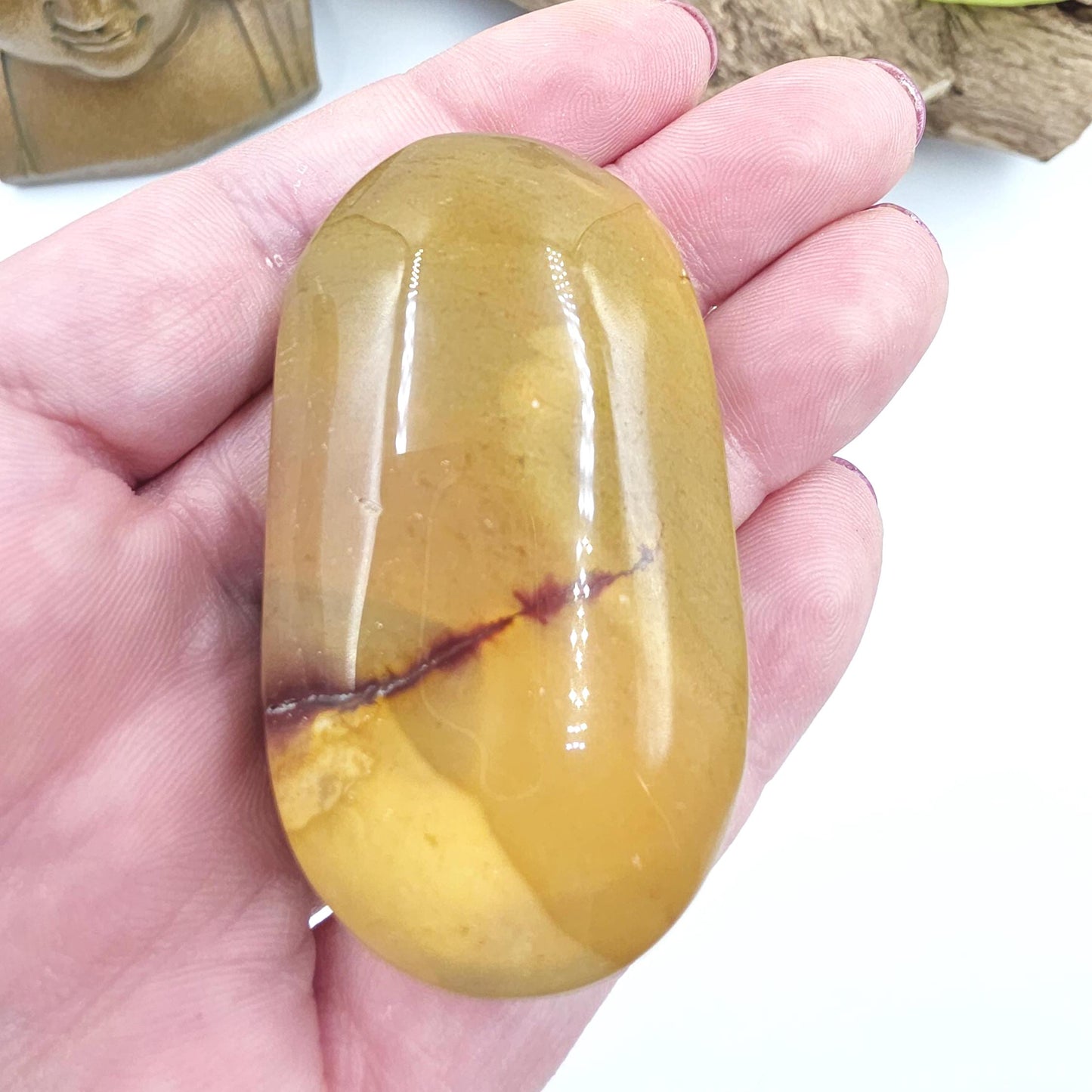 Mookaite Jasper Palm Stone - Grounding and Vitality Healing Crystal, 65g