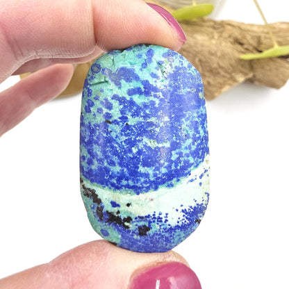 Little Rare Azurite Palm Stone - Intuition & Spiritual Insight Third Eye Chakra Crystal - 30g