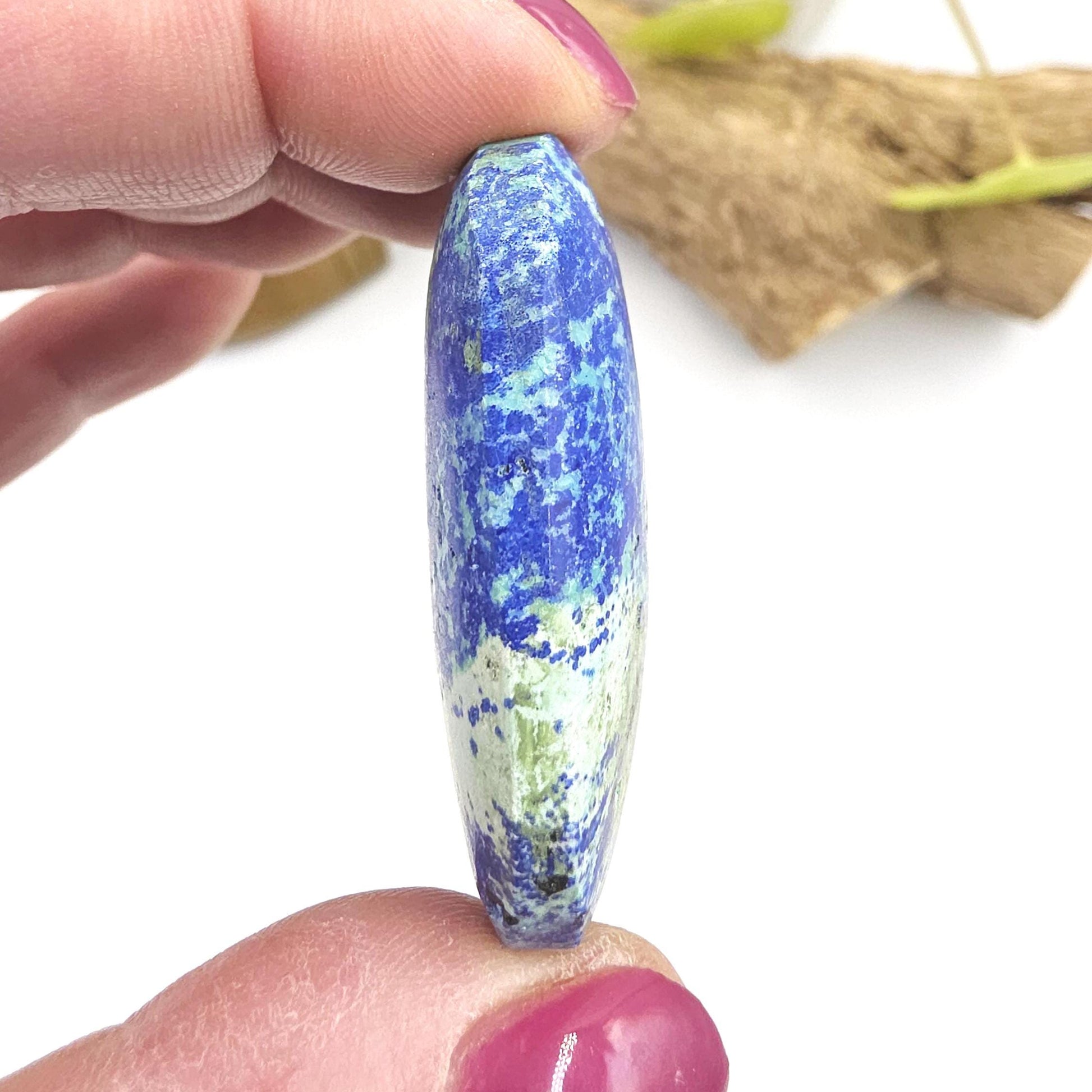Little Rare Azurite Palm Stone - Intuition & Spiritual Insight Third Eye Chakra Crystal - 30g