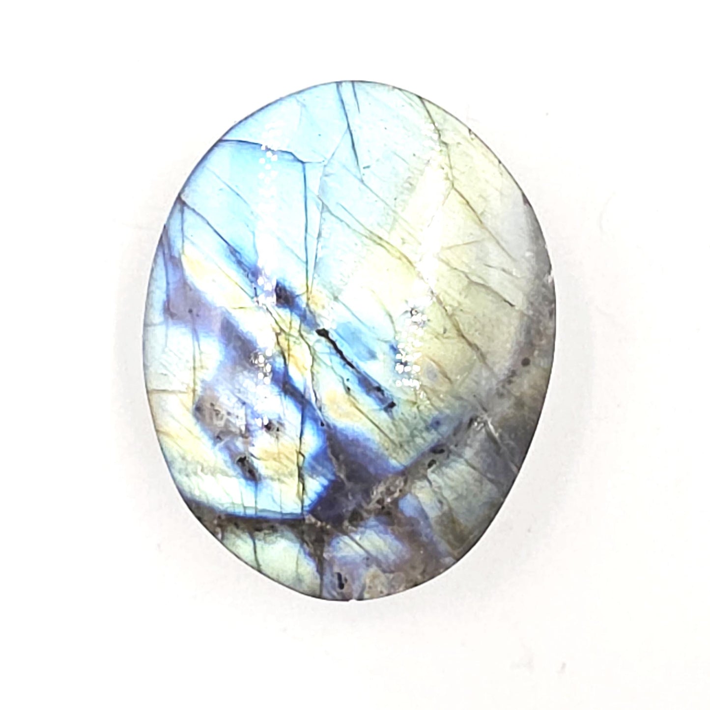 Full Flash Labradorite Palm Stone – Protection, Intuition & Transformation Crystal, 45g