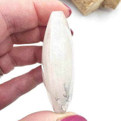 Rare Dendritic Quartz Palm Stone – Clarity, Growth and Root & Crown Chakra Crystal, 50g