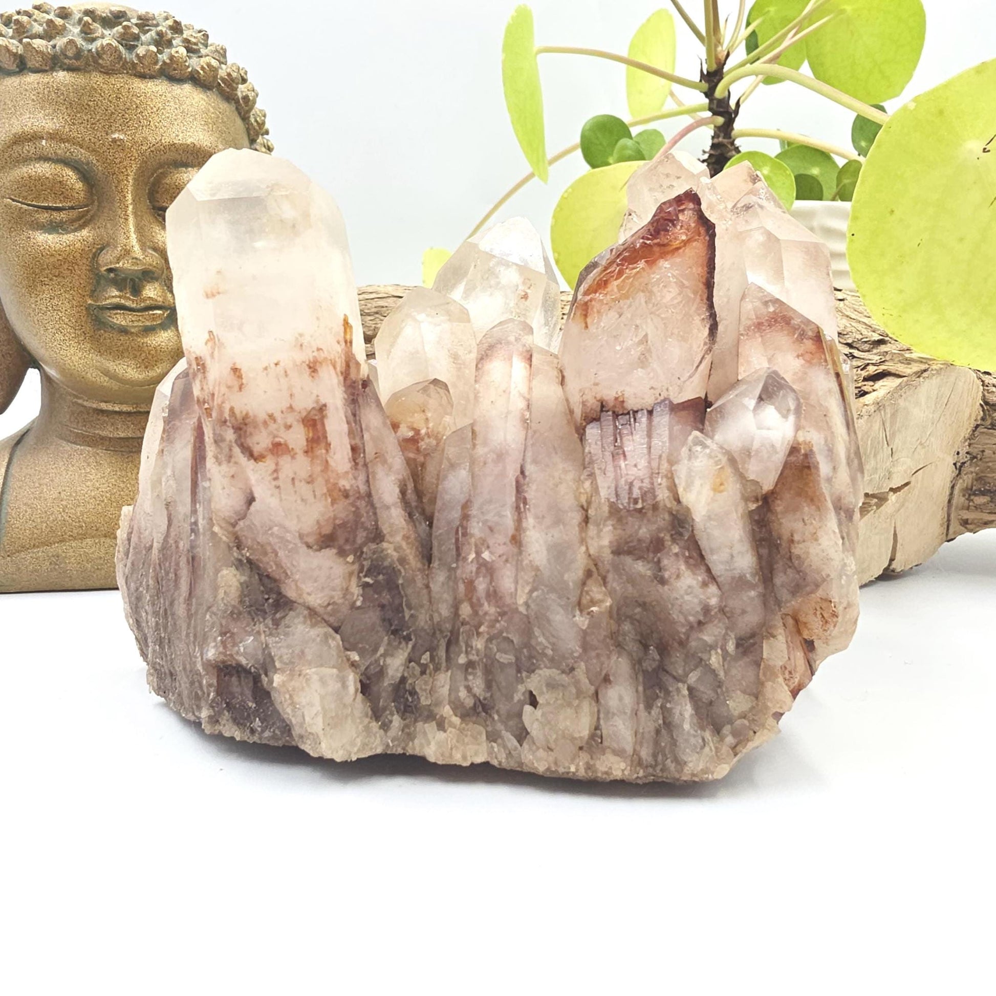 Large Raw Fire Quartz Cluster – Strength, Confidence & Root Chakra Energy Crystal, 1030g