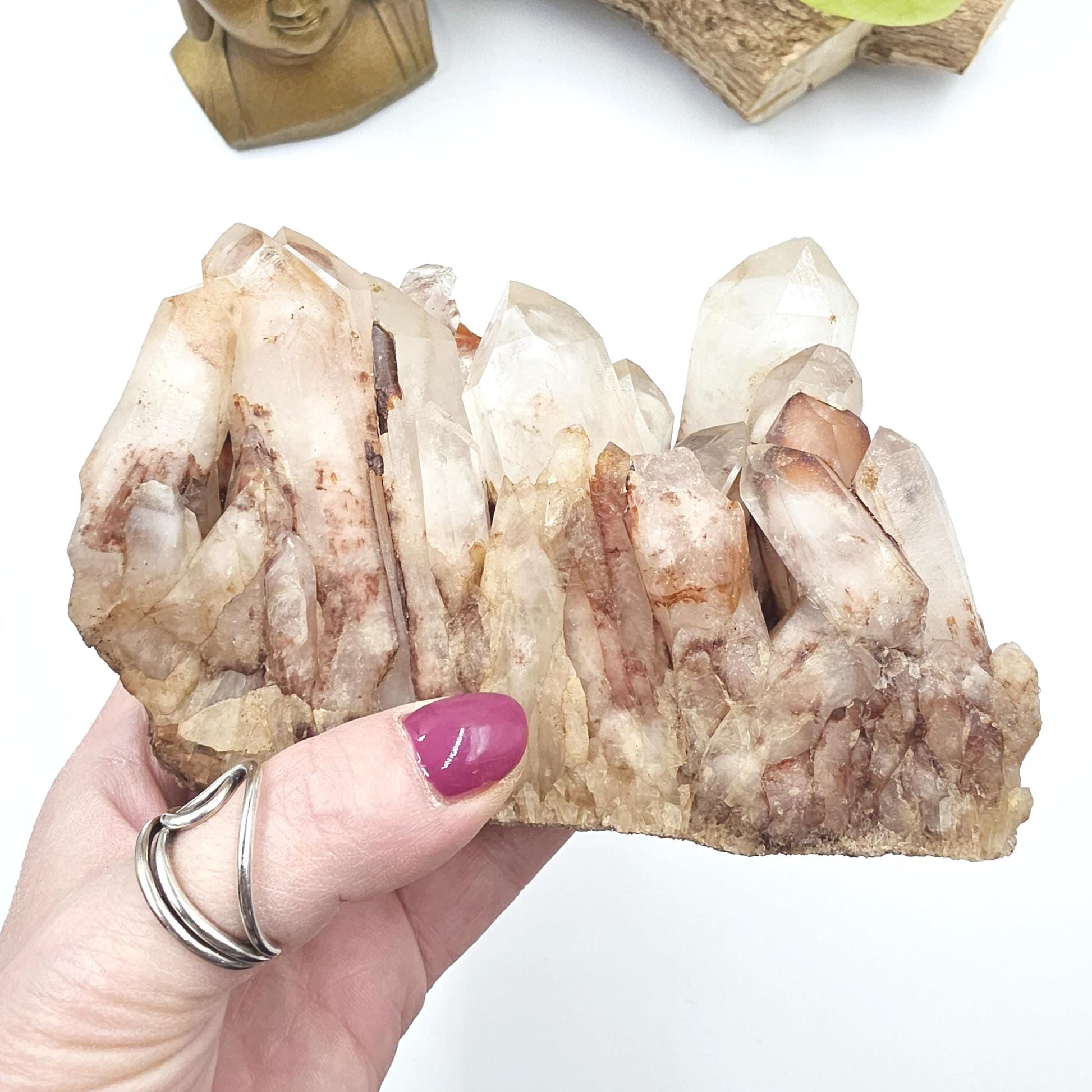 Large Raw Fire Quartz Cluster – Strength, Confidence & Root Chakra Energy Crystal, 1030g