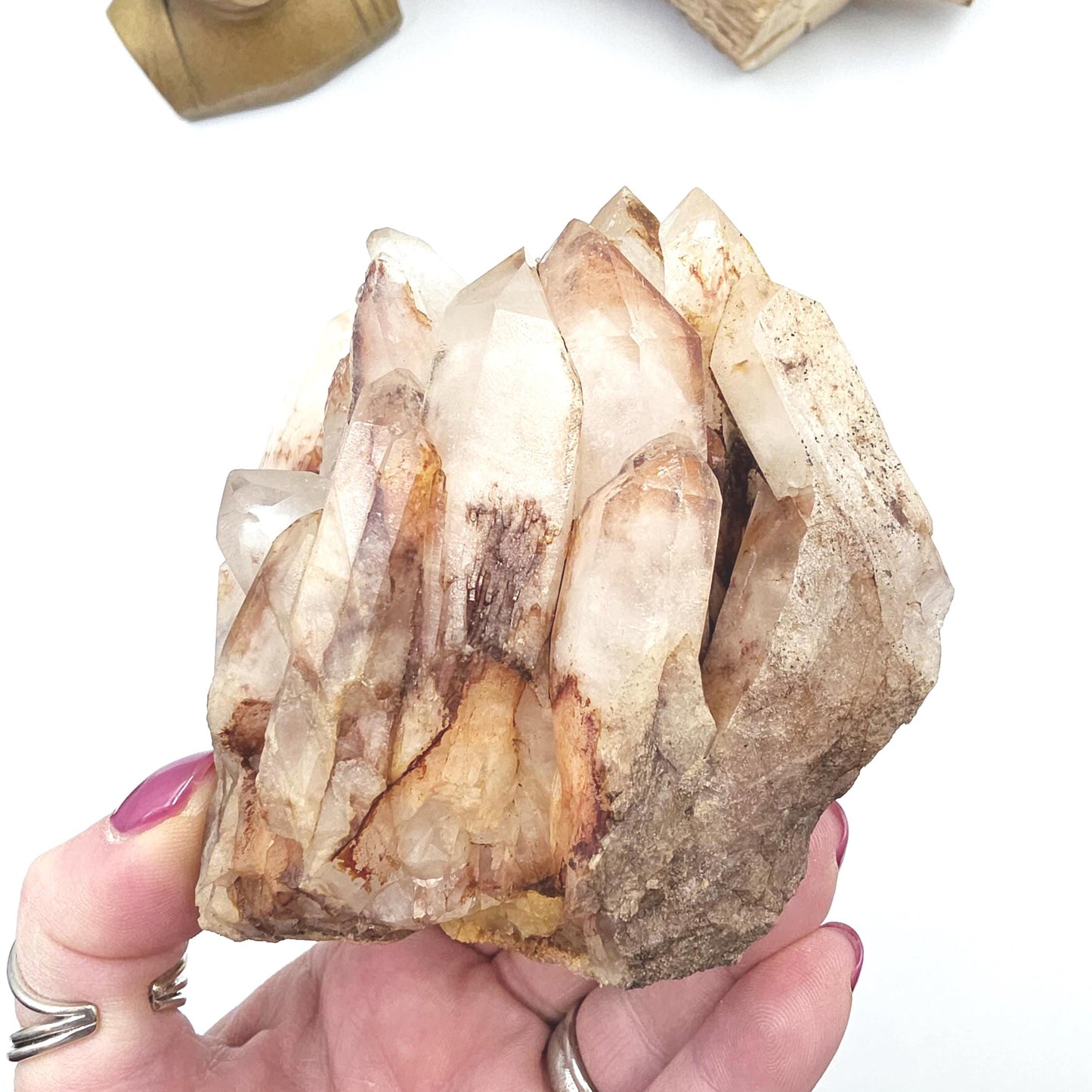 Large Raw Fire Quartz Cluster – Strength, Confidence & Root Chakra Energy Crystal, 1030g