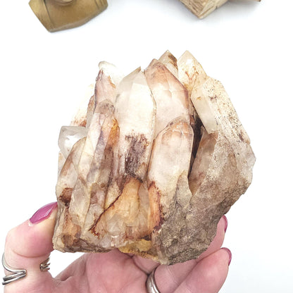 Large Raw Fire Quartz Cluster – Strength, Confidence & Root Chakra Energy Crystal, 1030g