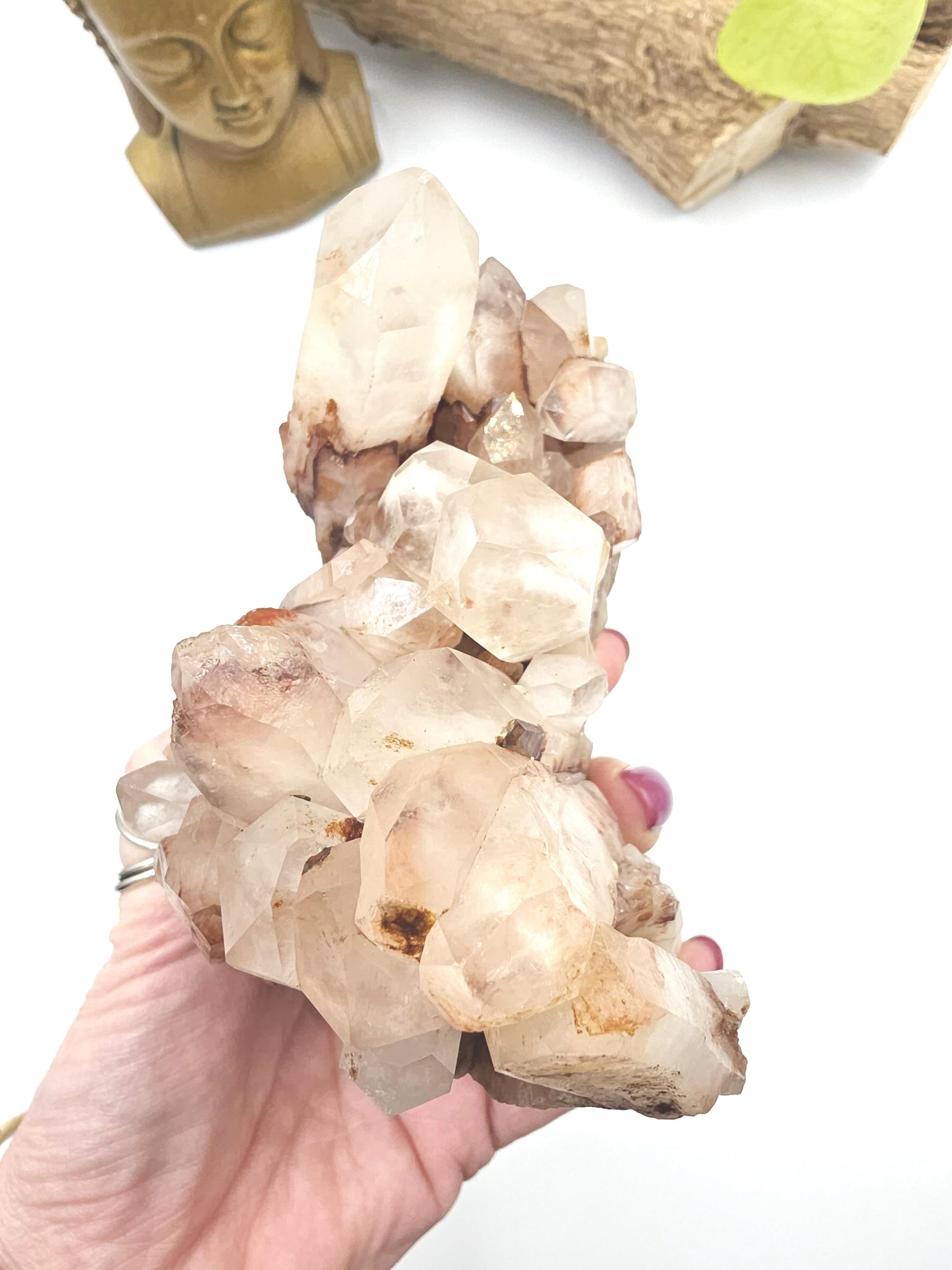 Large Raw Fire Quartz Cluster – Strength, Confidence & Root Chakra Energy Crystal, 1030g