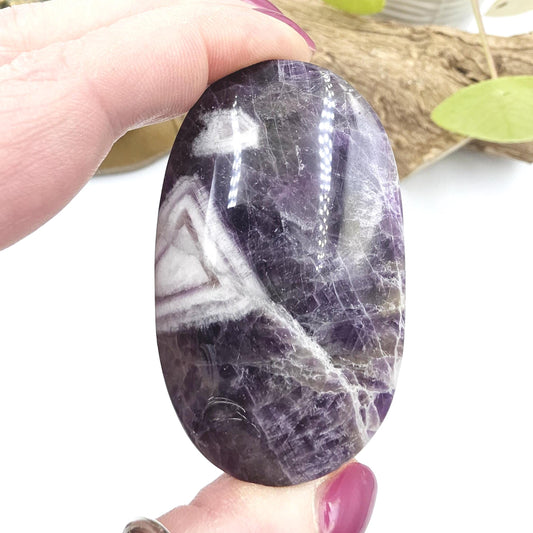 Dream Amethyst Palm Stone - Intuition & Spiritual Protection Crystal, 105g