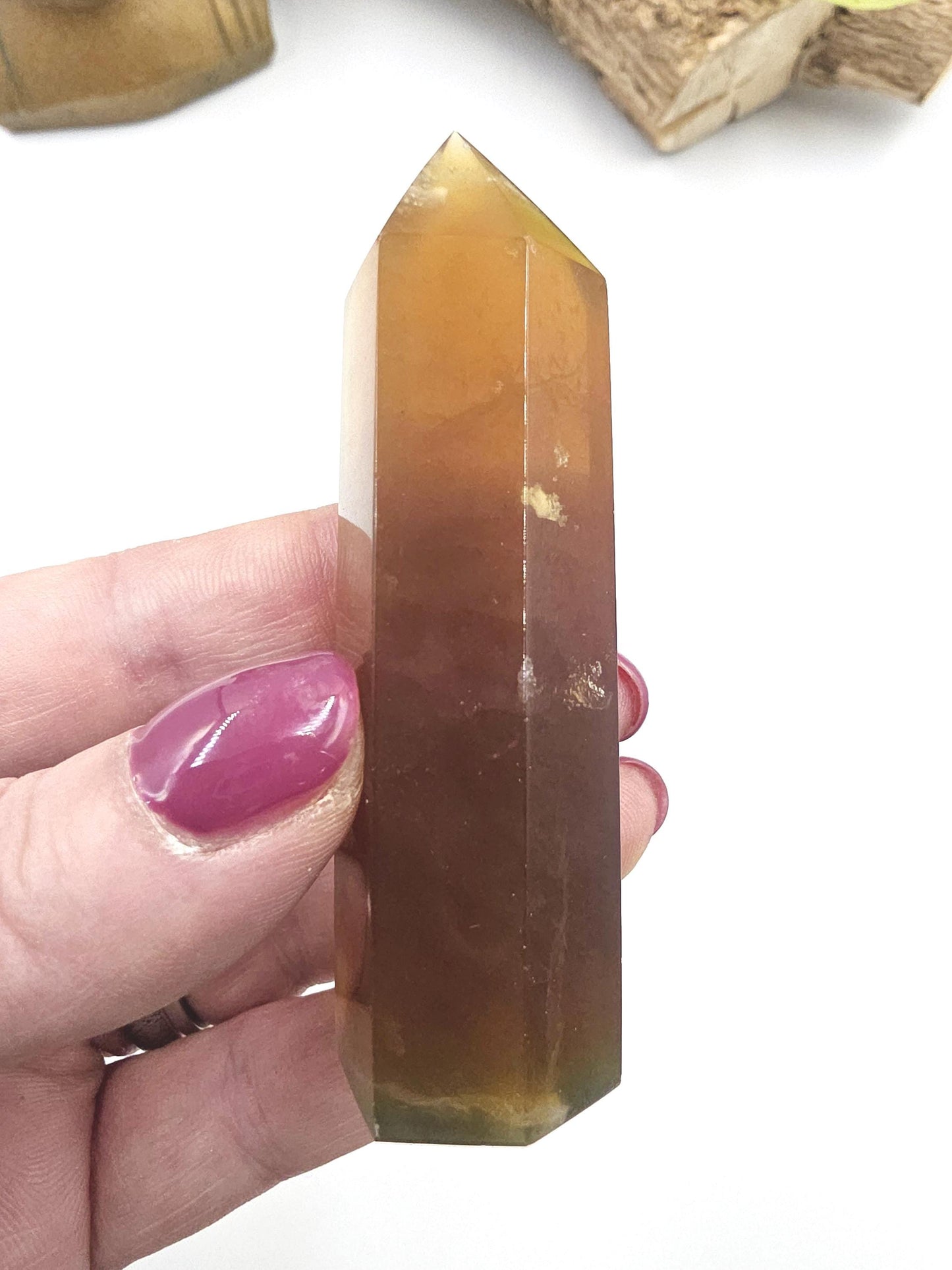 Green and Yellow Fluorite Tower (Jackfruit Fluorite) – Clarity, Positivity & Harmony Crystal Point, 7cm