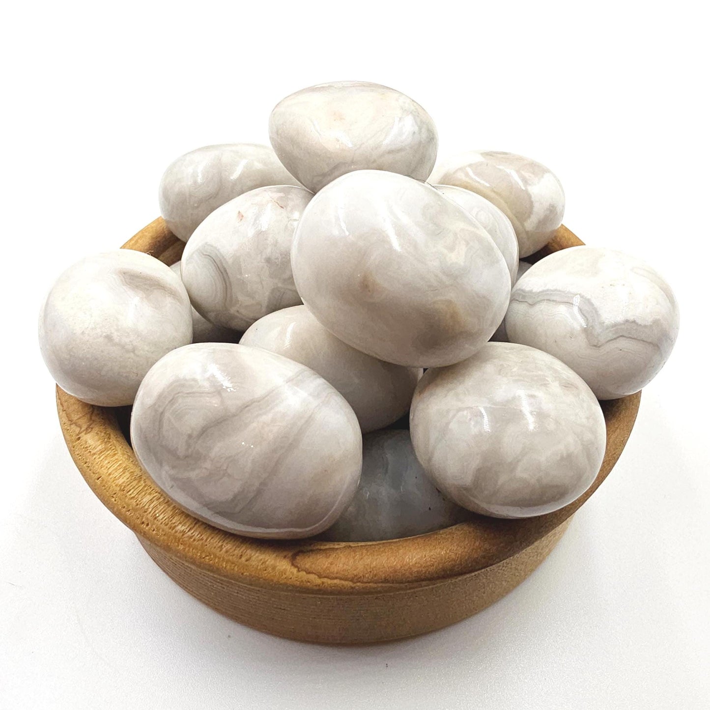 White Agate Tumble Stones – Calm, Emotional Balance & Healing Crystal, 2-3cm