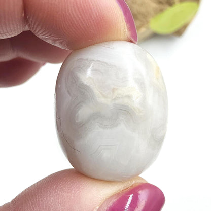 White Agate Tumble Stones – Calm, Emotional Balance & Healing Crystal, 2-3cm