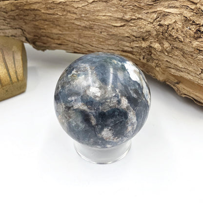 Rare Dumortierite Sphere - Patience, Confidence & Mental Clarity Healing Crystal Ball, 44mm