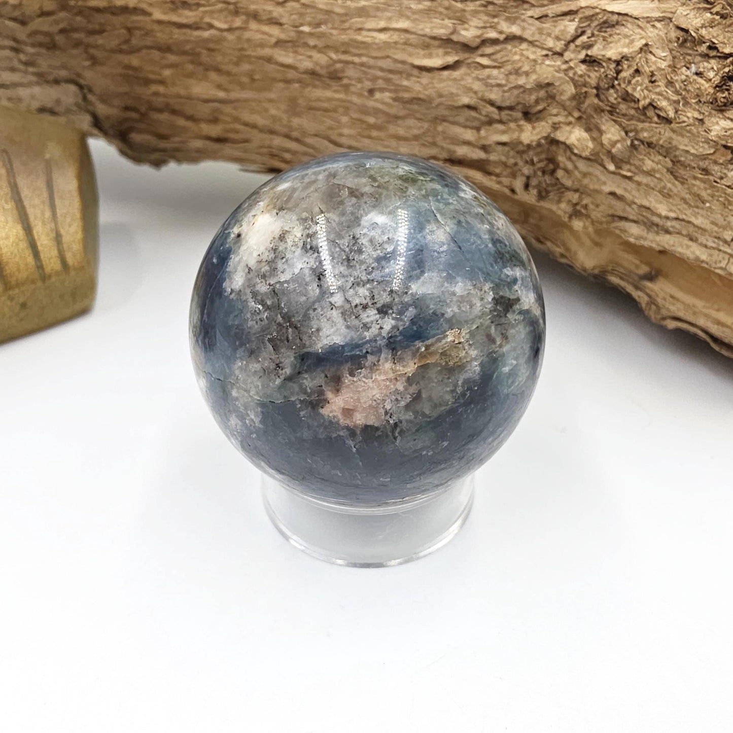 Rare Dumortierite Sphere - Patience, Confidence & Mental Clarity Healing Crystal Ball, 44mm