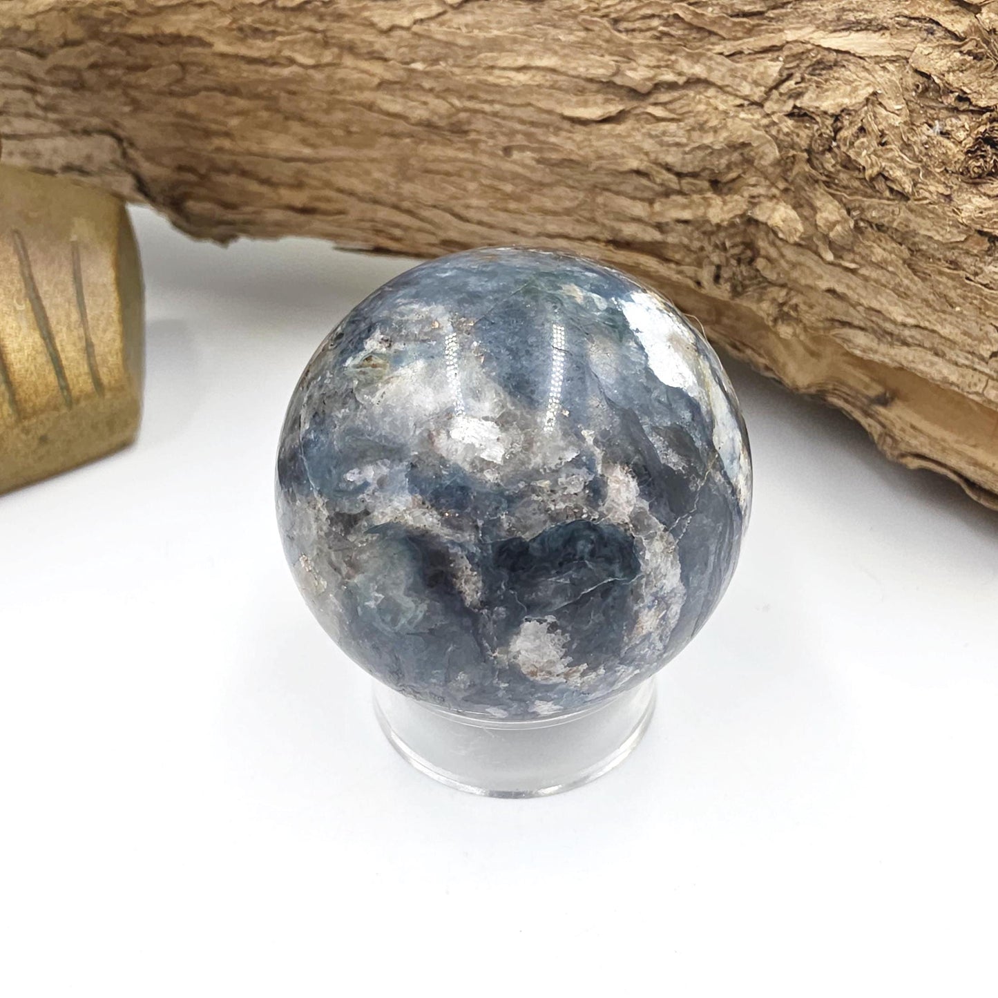Rare Dumortierite Sphere - Patience, Confidence & Mental Clarity Healing Crystal Ball, 44mm