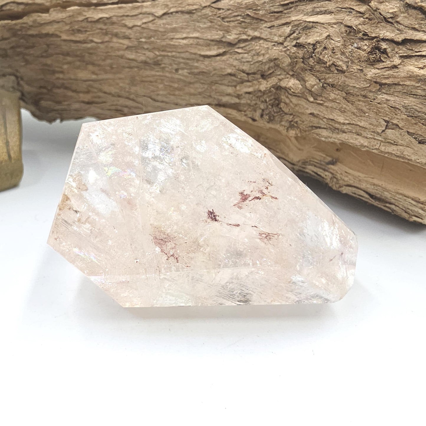 Pink Lemurian Quartz Freeform with Rainbow Flashes – Spiritual Growth, Love & Energy Amplification Crystal, 155g