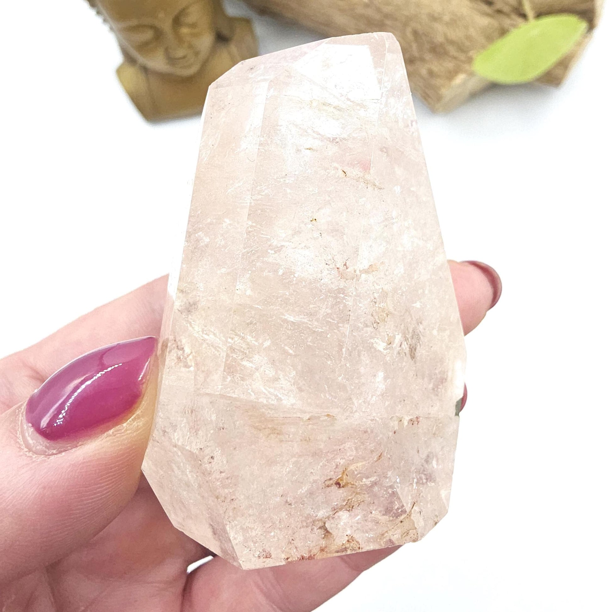 Pink Lemurian Quartz Freeform with Rainbow Flashes – Spiritual Growth, Love & Energy Amplification Crystal, 155g