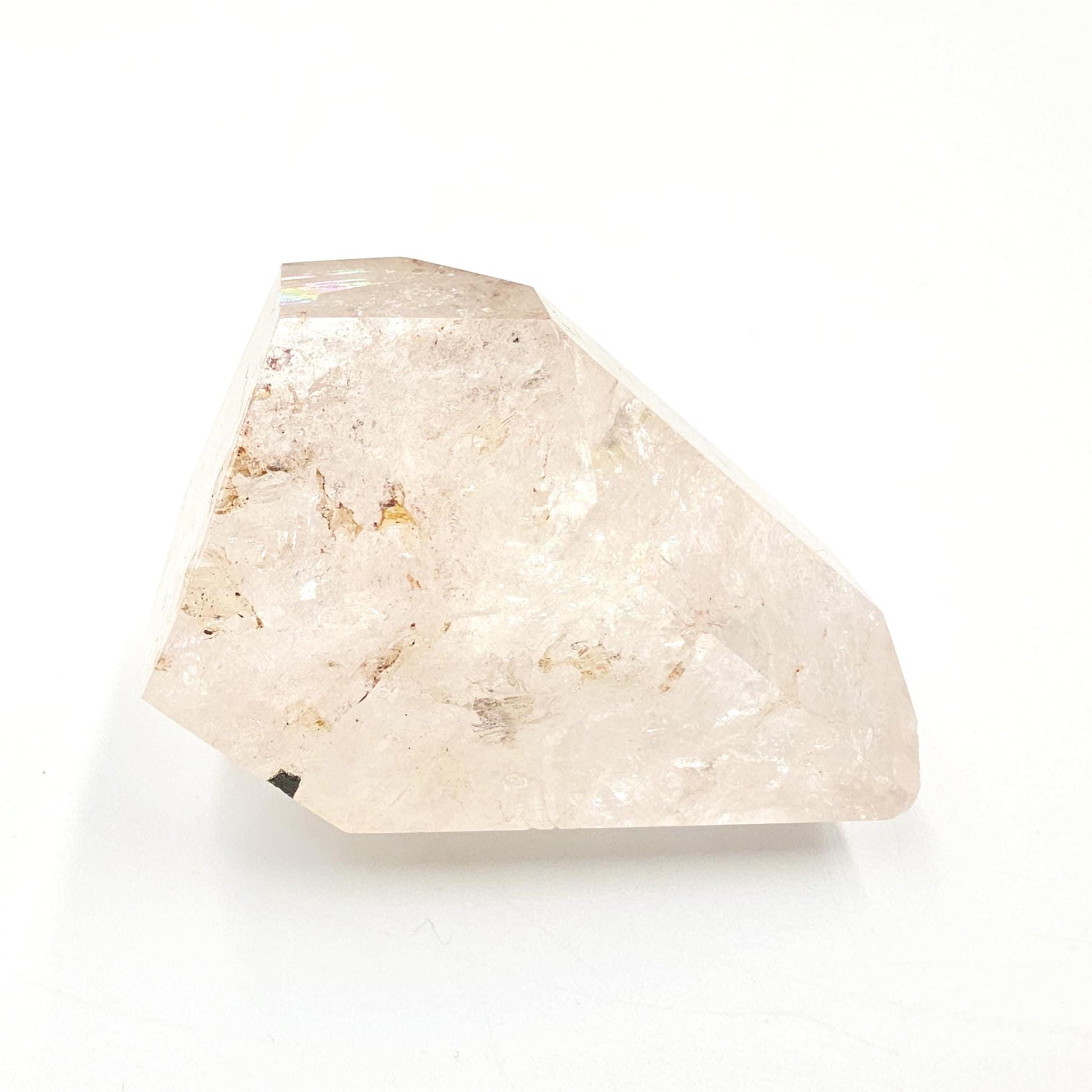 Pink Lemurian Quartz Freeform with Rainbow Flashes – Spiritual Growth, Love & Energy Amplification Crystal, 155g