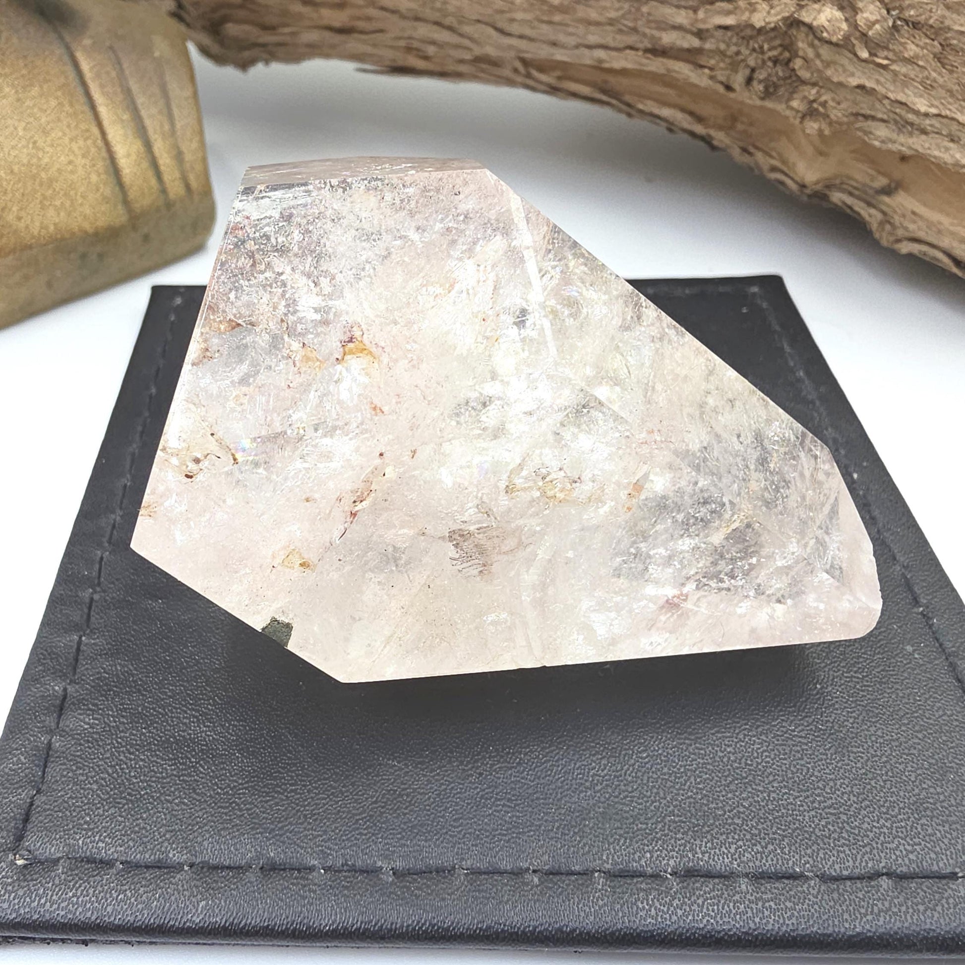 Pink Lemurian Quartz Freeform with Rainbow Flashes – Spiritual Growth, Love & Energy Amplification Crystal, 155g