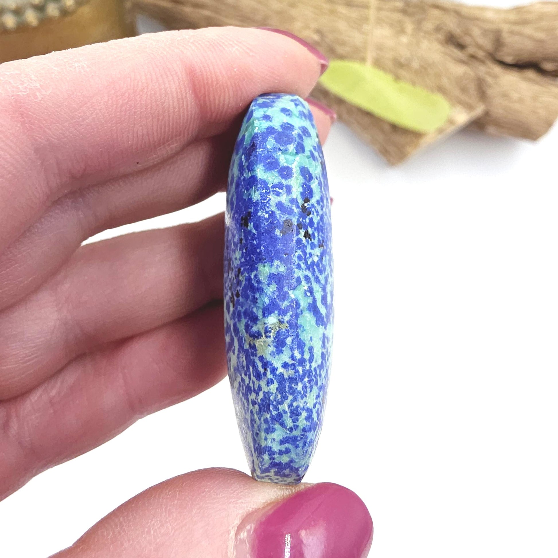 Rare Azurite Palm Stone - Intuition & Spiritual Insight Third Eye Chakra Crystal - 30g