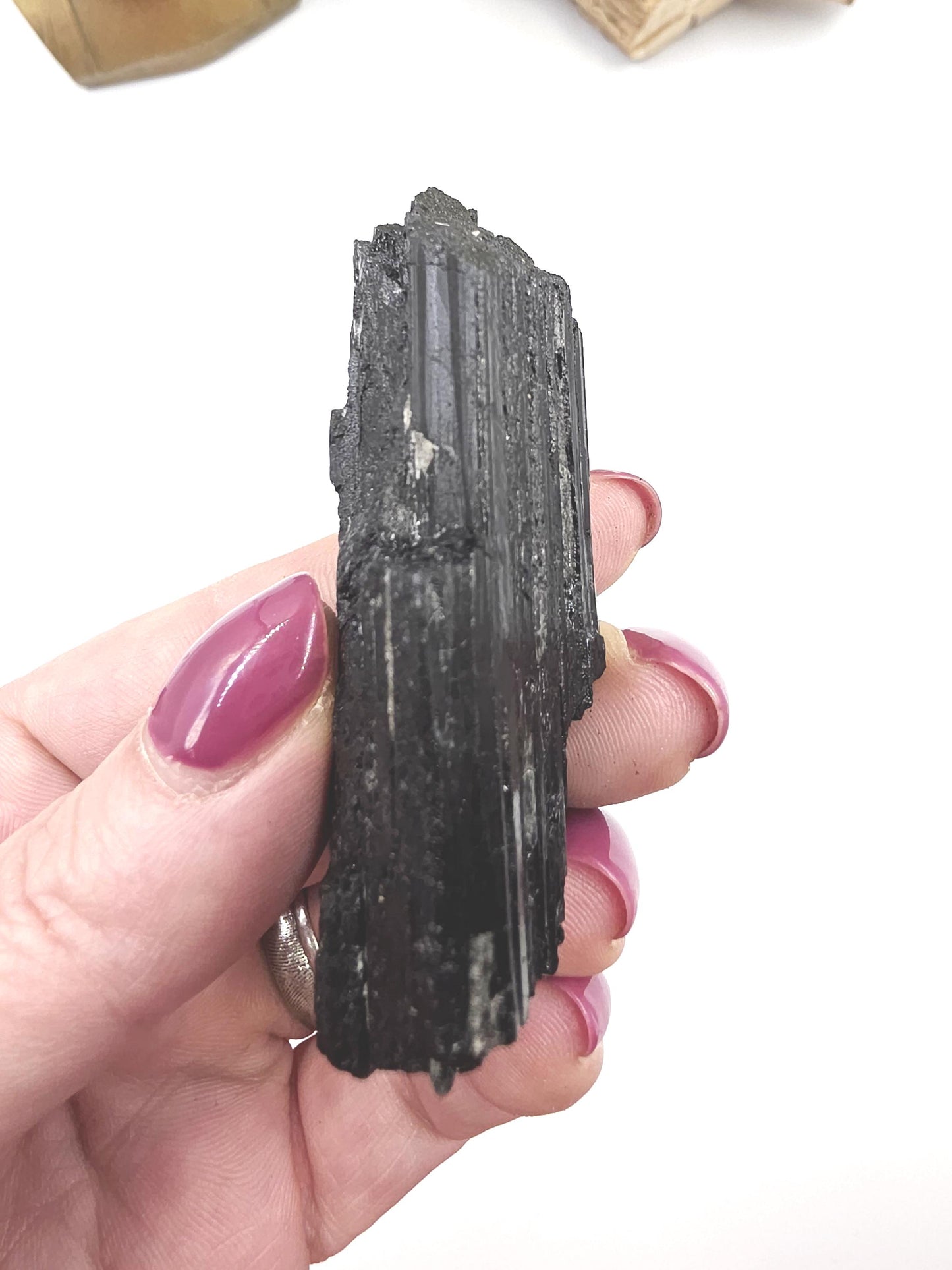 Flashy Raw Black Tourmaline Specimen - Natural Protection and Grounding Crystal - 70g