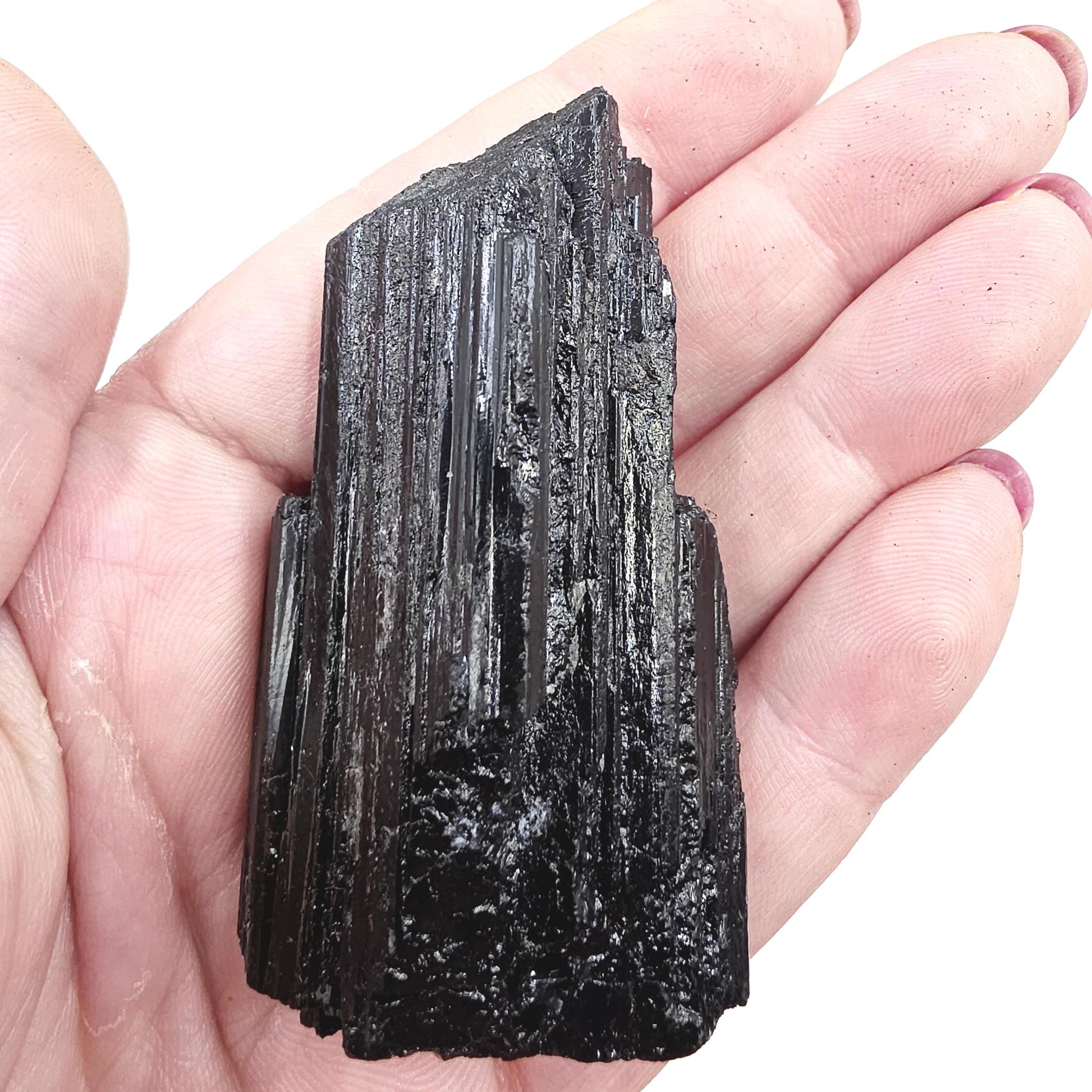Flashy Raw Black Tourmaline Specimen - Natural Protection and Grounding Crystal - 70g