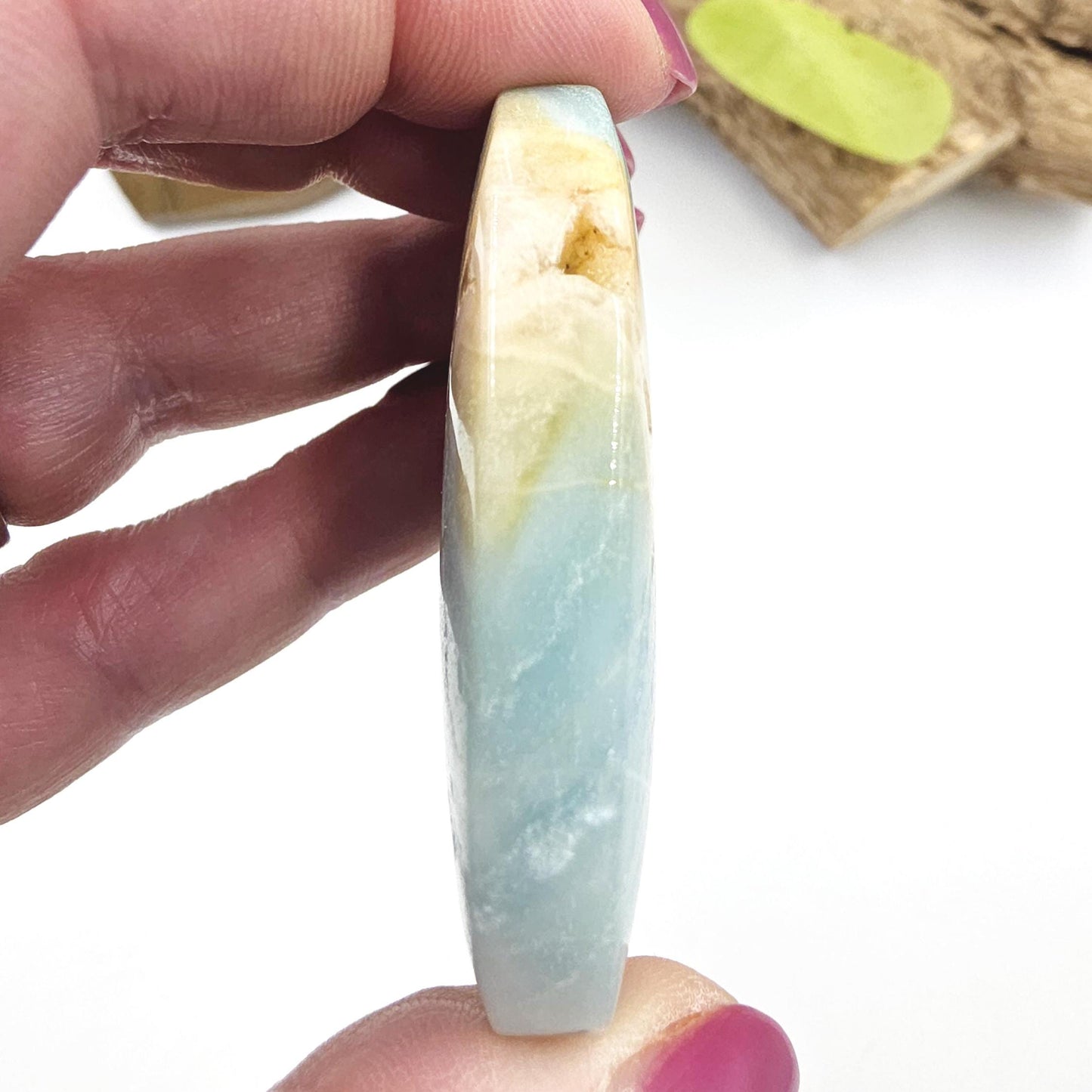 Caribbean Calcite Palm Stone – Calm, Intuition & Soothing Energy Crystal, 55g