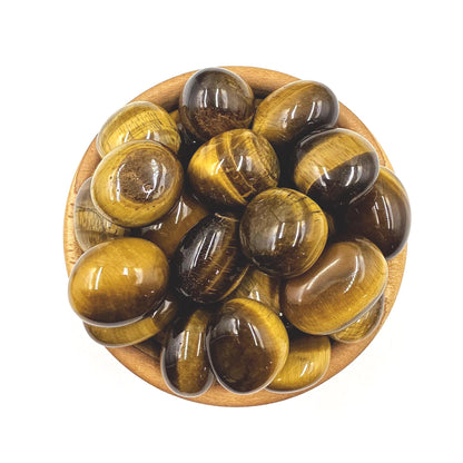 Golden Yellow Tiger’s Eye Tumble Stones – Confidence, Protection & Solar Plexus Chakra Crystal, 2-3cm