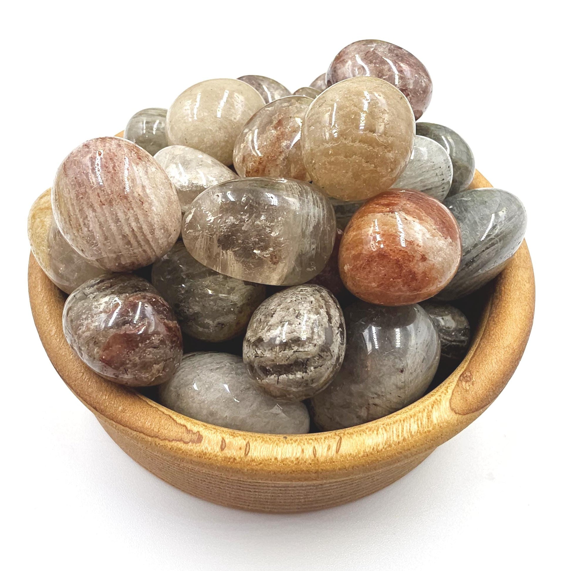 Thousand Layer Garden Quartz (Lodolite) Tumble Stones – Manifestation, Growth & Spiritual Journey Crystal, 2-3cm