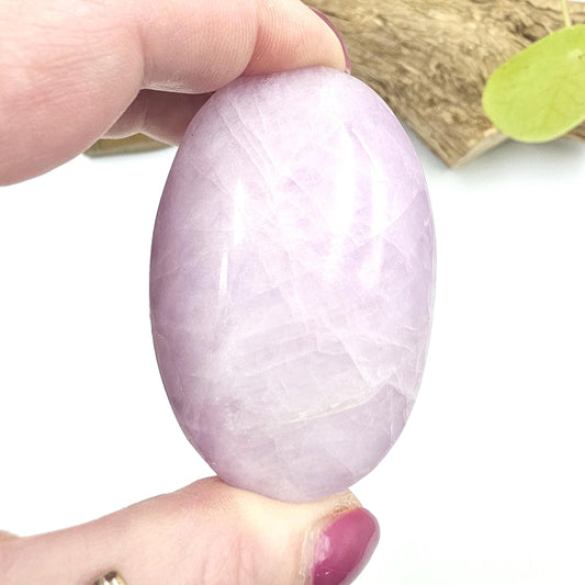 Flashy Large Kunzite Crystal Palm Stone - Heart Chakra & Emotional Healing Crystal, 135g