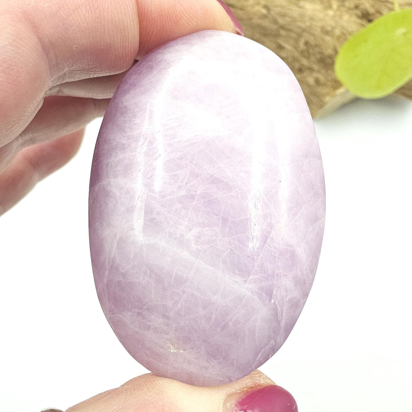 Flashy Large Kunzite Crystal Palm Stone - Heart Chakra & Emotional Healing Crystal, 135g