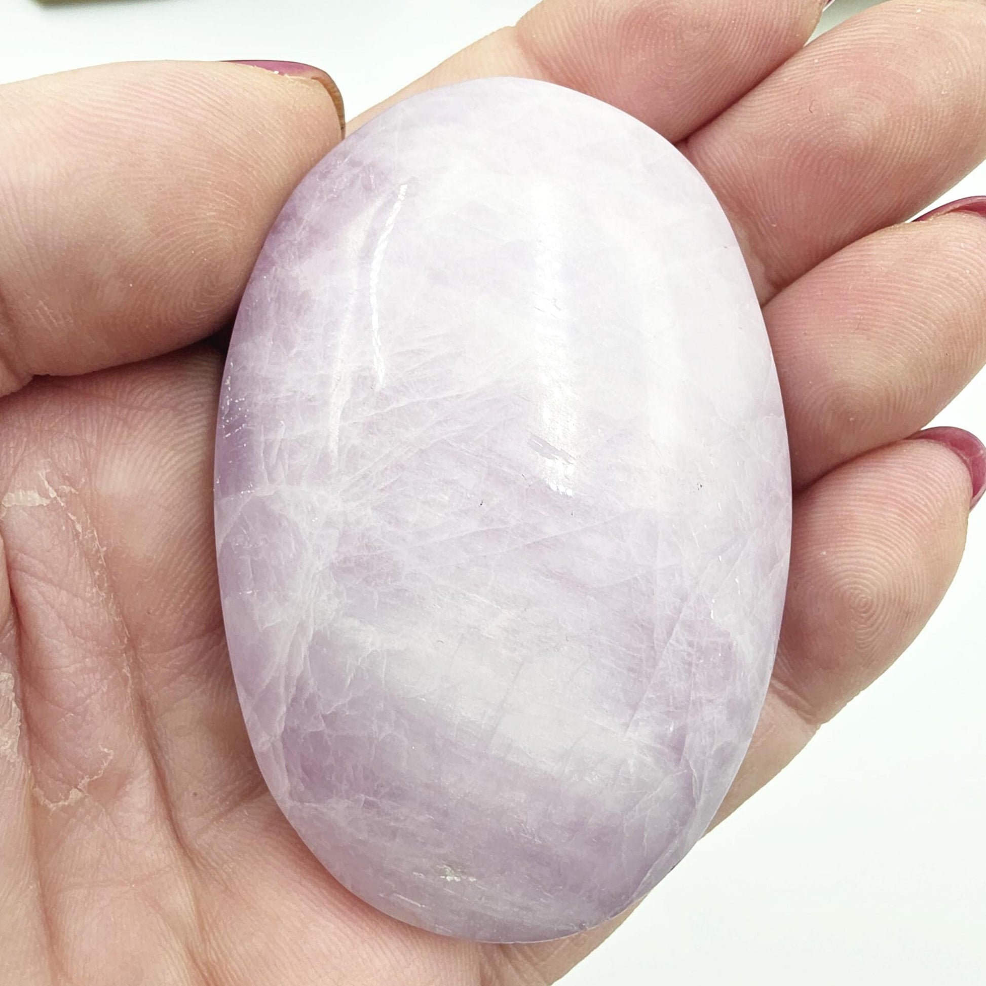Flashy Large Kunzite Crystal Palm Stone - Heart Chakra & Emotional Healing Crystal, 135g
