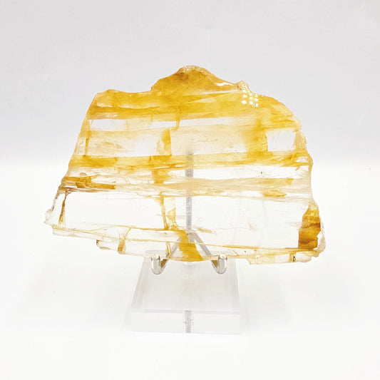 High Grade Golden Healer Slice Slab – Healing, Balance & High Vibrational Quartz Crystal, 240g
