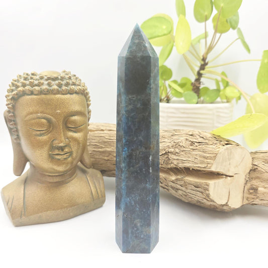 Large Blue Apatite Tower - Inspiration, Focus & Motivation Crystal Point, 17cm