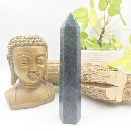 Large Blue Apatite Tower - Inspiration, Focus & Motivation Crystal Point, 17cm
