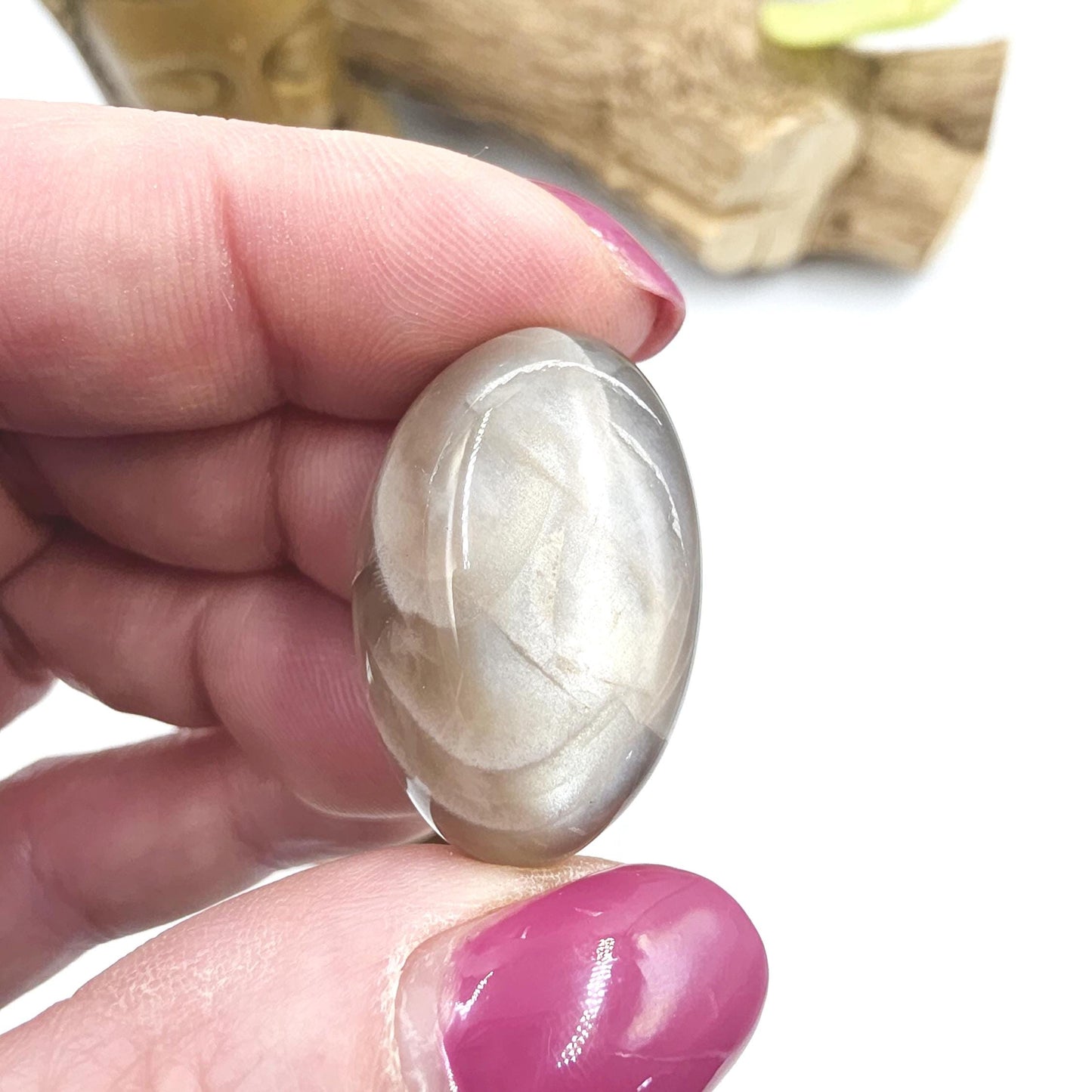 Black Grey Moonstone Tumble Stones – Protection, Intuition and Root & Third Eye Chakra Crystal, 2-3cm