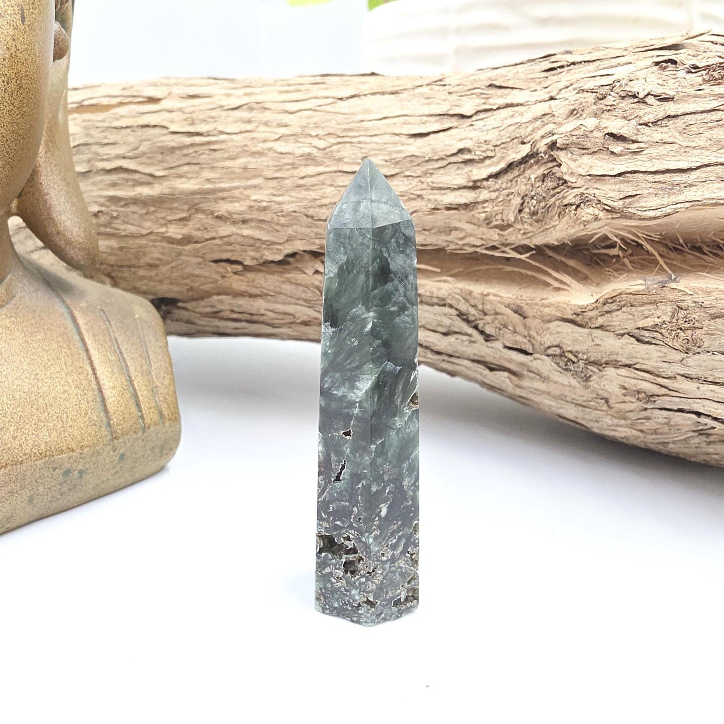 Seraphinite Tower – Healing, Spiritual Connection & Heart Chakra Crystal, 6cm