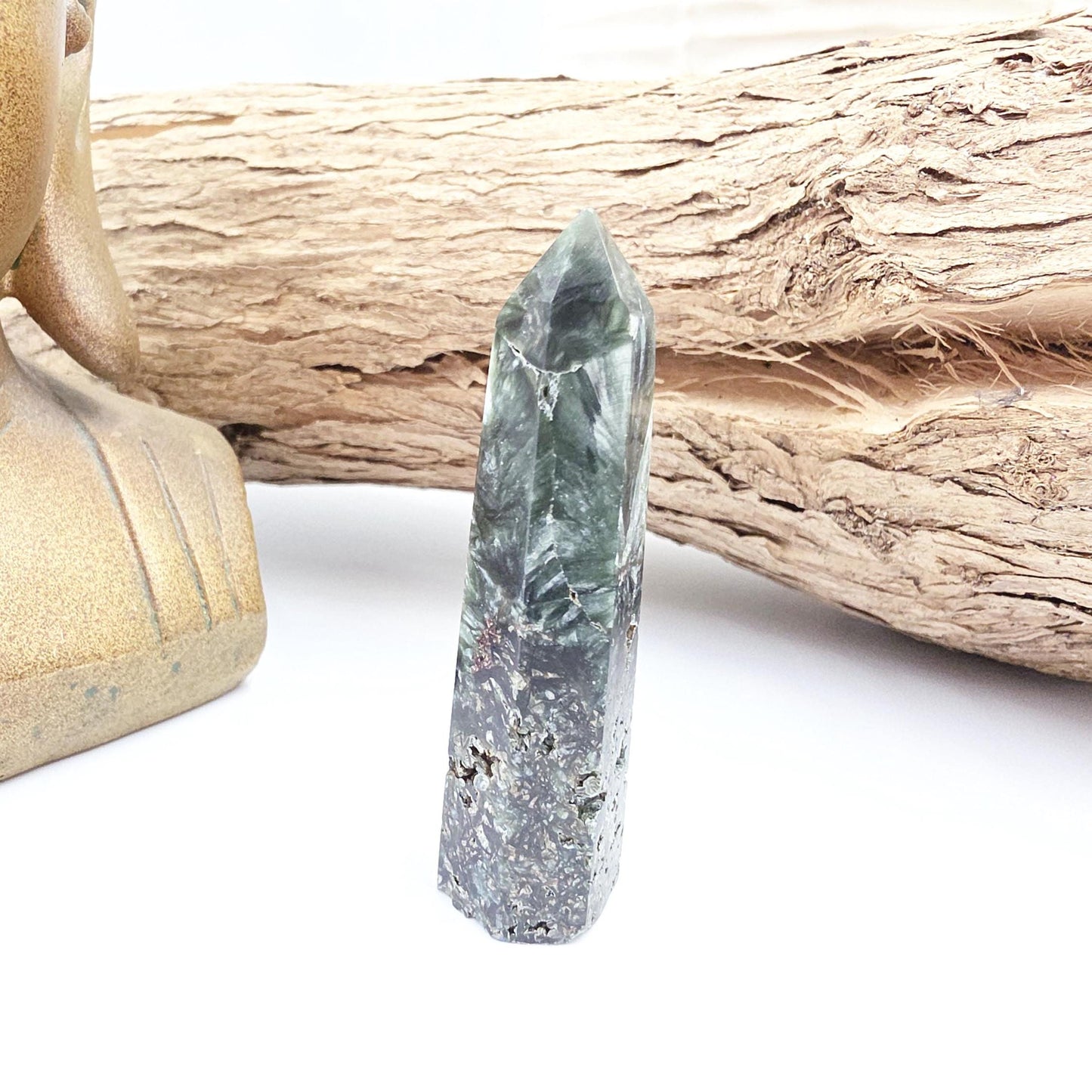 Seraphinite Tower – Healing, Spiritual Connection & Heart Chakra Crystal, 6cm