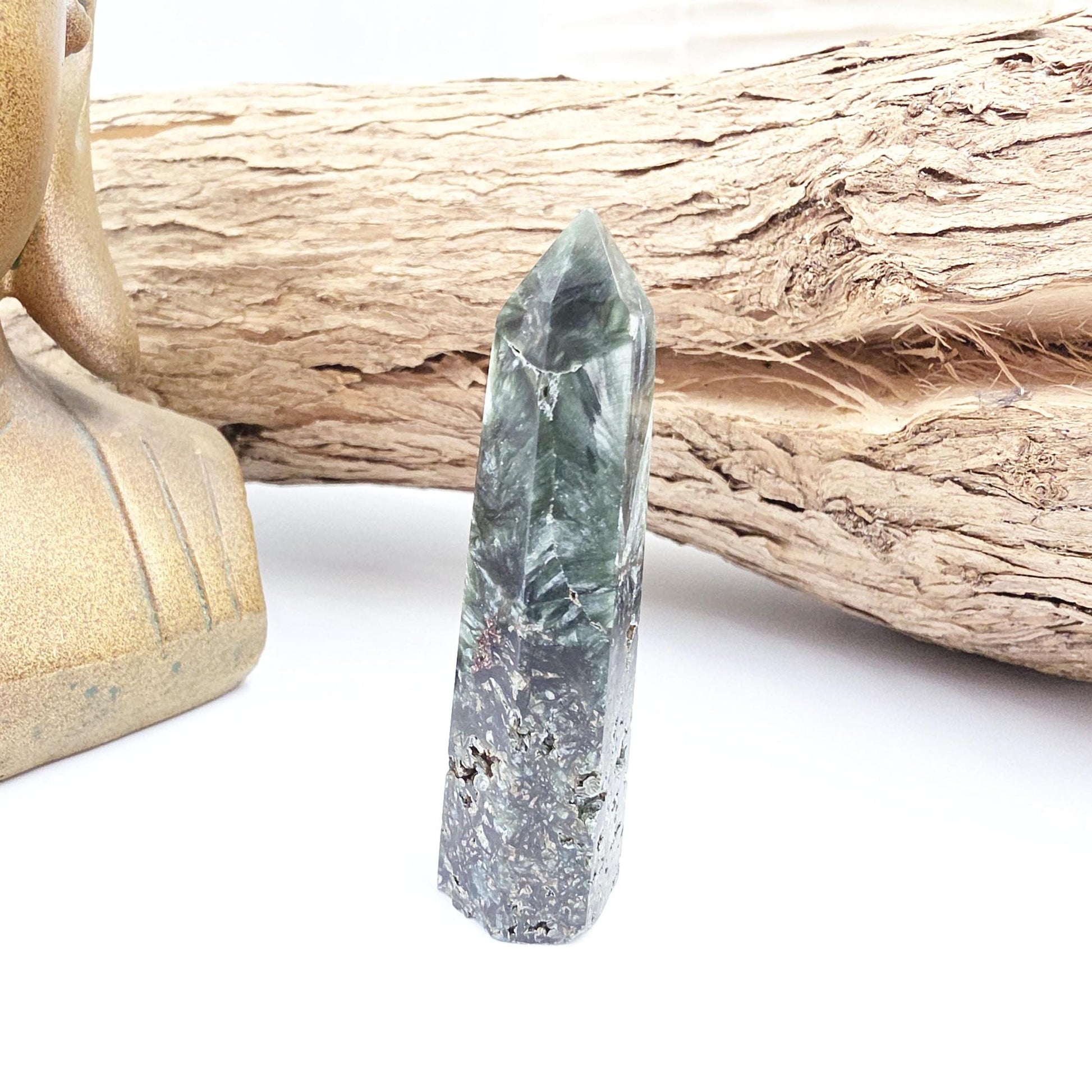 Seraphinite Tower – Healing, Spiritual Connection & Heart Chakra Crystal, 6cm