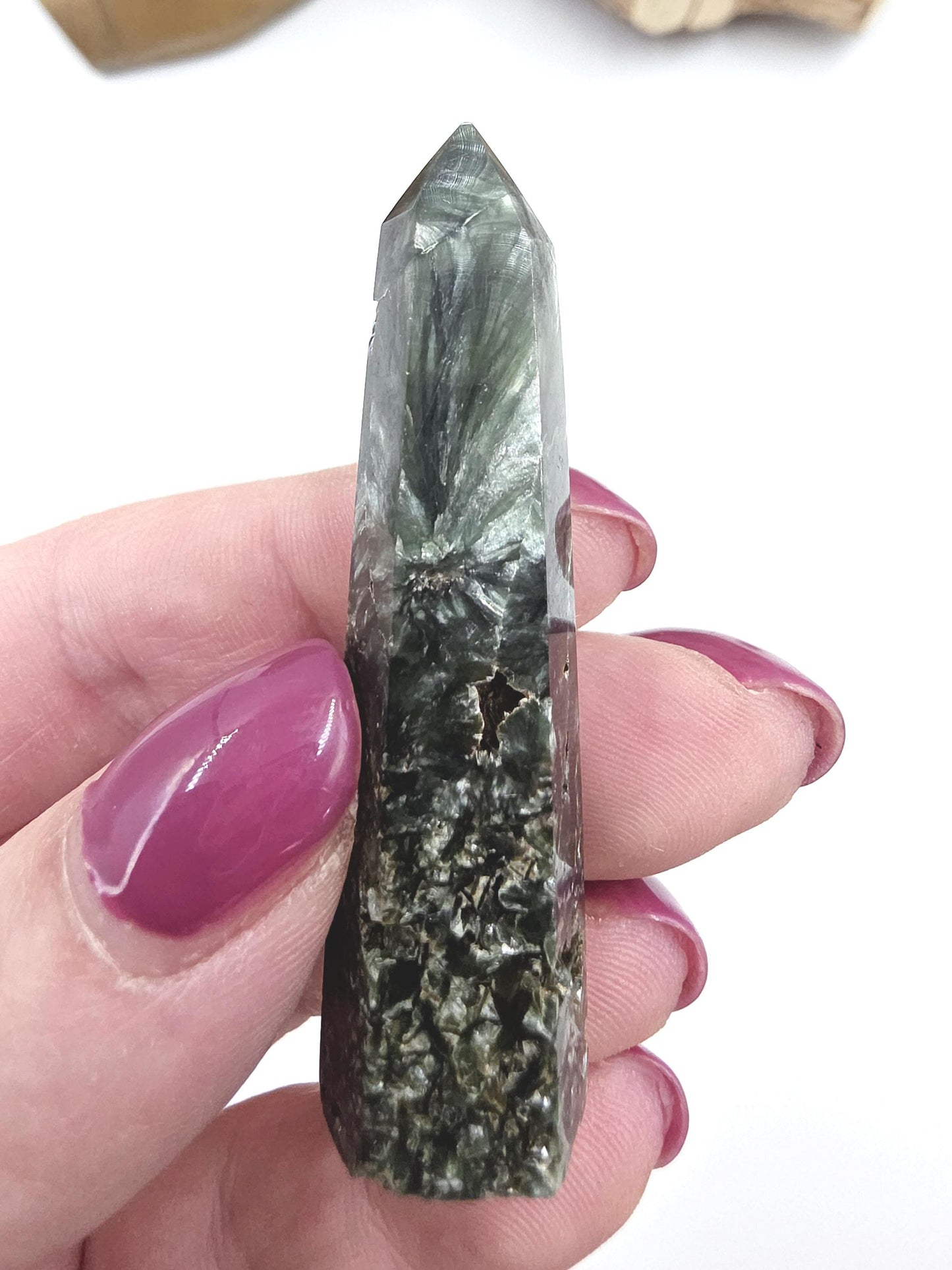 Seraphinite Tower – Healing, Spiritual Connection & Heart Chakra Crystal, 6cm